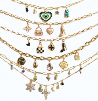 Individuelle Charm Halskette Frauen klobige und feine Anhänger Kette oder Armband selber zusammen stellen zur Auswahl Geschenk für sie